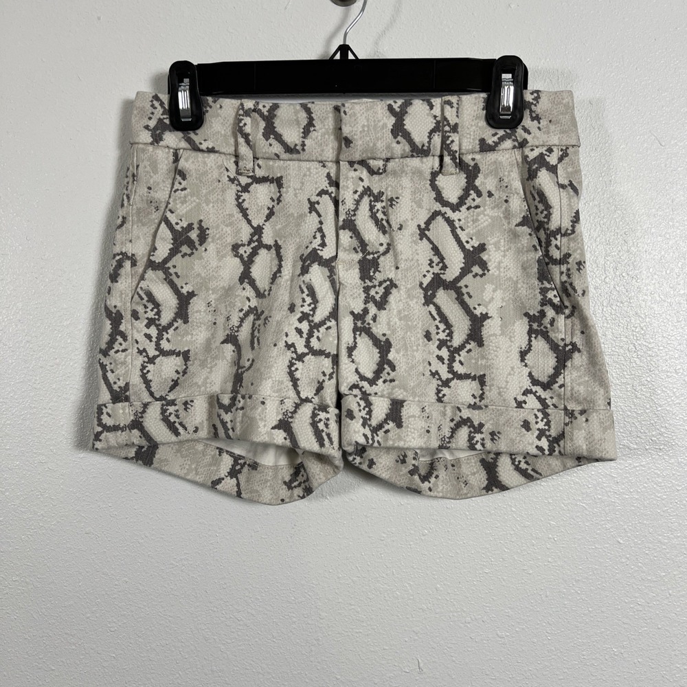 Dear John Grey Snakeskin Print Cuffed Shorts Womens Size 27 Stretch Cotton Blend